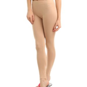 Hanes Women Nude ComfortSoft Waistband Cotton Stretch Full Leggings