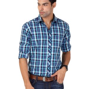 Highlander Men Blue Check Shirt