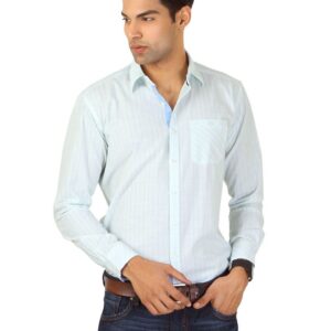 Highlander Men White Striped Shirt