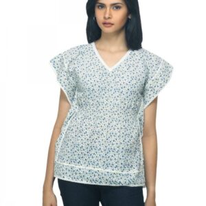 Jealous 21 Women Printed White & Blue Top