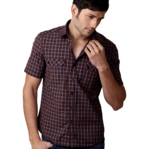 John Players Men Brown Shirt