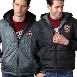 Just Natural Men Black & Grey Reversible Jacket
