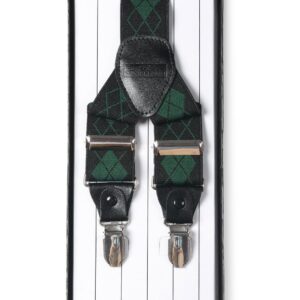 Lino Perros Men Black & Green Suspenders