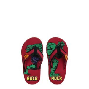 Marvel Boys Red Incredible Hulk Flip Flops