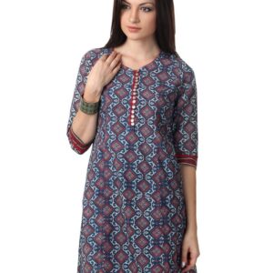 Mother Earth Women Blue Printed Kurta