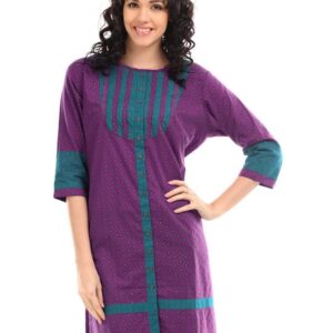 Mother Earth Women Purple Printed Kurta