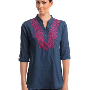 Mumbai Slang Women Blue Kurti
