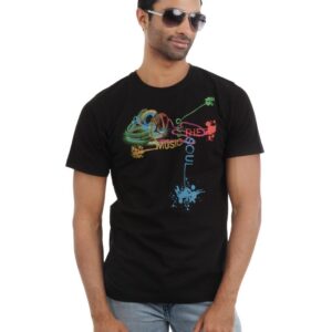 Myntra Men Black Printed T-shirt