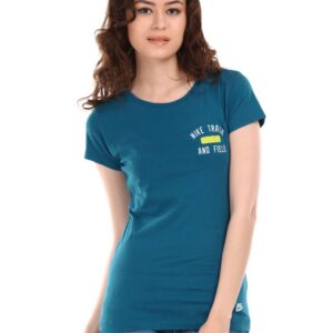 Nike Women Blue Printed T-shirt