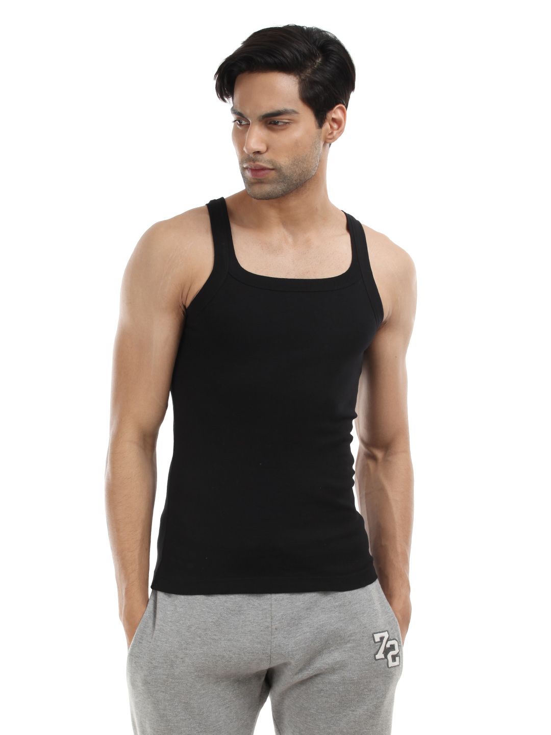 Park Avenue Men Black Square Neck Vest