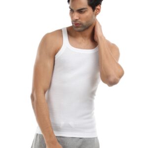 Park Avenue Men White Square Neck Vest