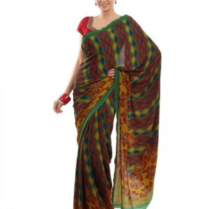 Prafful Multi Coloured Printed Sari