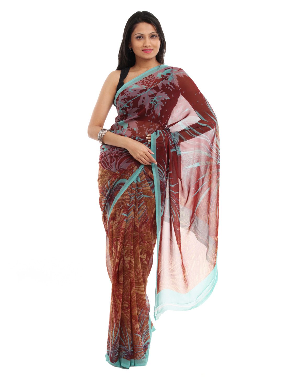 Prafful Rust Sari