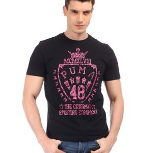 Puma Men Black Printed Shield T-shirt