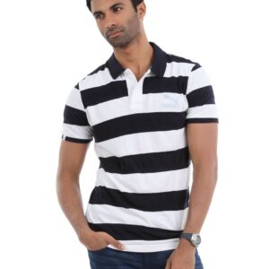 Puma Men Navy Blue and White T-shirt