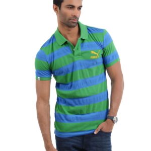 Puma Men Green and Blue T-shirt