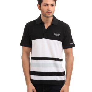Puma Men Black Polo neck T-shirt