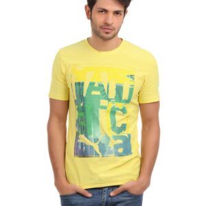 Puma Men Yellow Printed T-shirt
