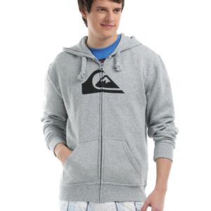 Quick Silver Men Grey Melange Zip-up Sweatshirt