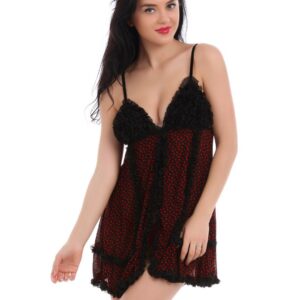 Red Rose Red & Black Nightdress