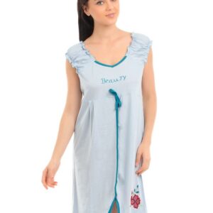 Red Rose Women Blue Nightdress