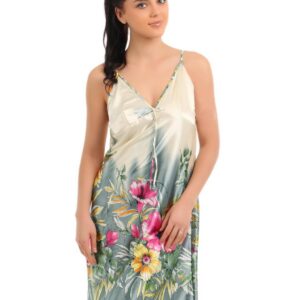 Red Rose Women Cream Nightdress