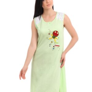 Red Rose Women Green Nightdress