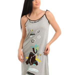 Red Rose Women Grey Nightdress