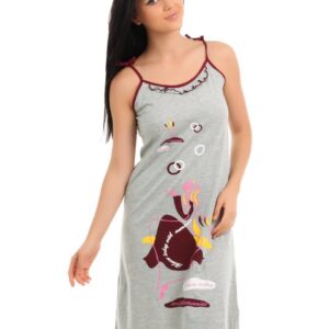 Red Rose Women Grey Nightdress