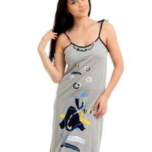 Red Rose Women Grey Nightdress