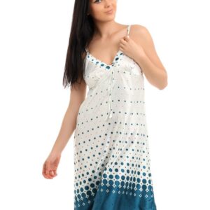 Red Rose Women Cream & Blue Nightdress