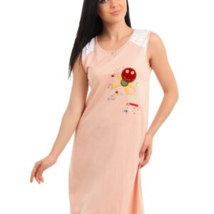 Red Rose Women Peach Nightdress