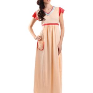 Red Rose Women Peach Nightdress