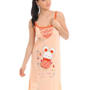 Red Rose Women Orange Nightdress