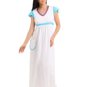 Red Rose Women White Nightdress