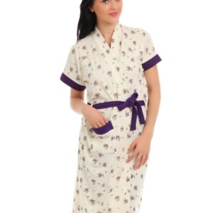 Red Rose Women Cream and Purple Bath Robes