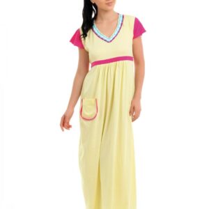 Red Rose Women Yellow Nightdress