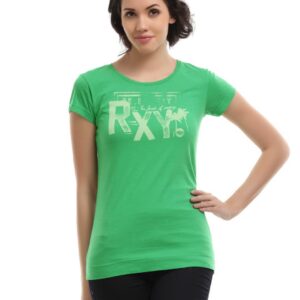 Roxy Women Green Graphic Printed T-Shirt