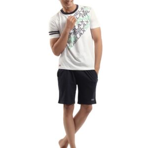 SDL by Sweet Dreams Men White & Black Pyjama Set