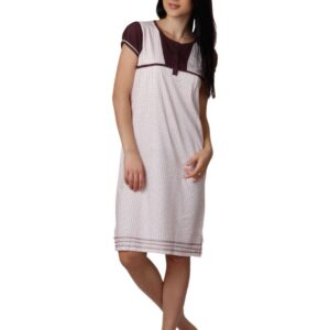 SDL by Sweet Dreams Women White Printed Nightdress