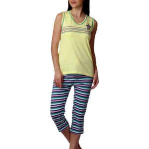 SDL by Sweet Dreams Women Multicoloured Striped Night Suit S11-3129