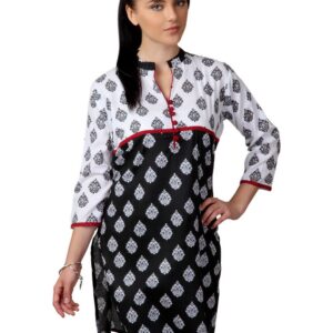 Shree Women Black and White Printed Kurta