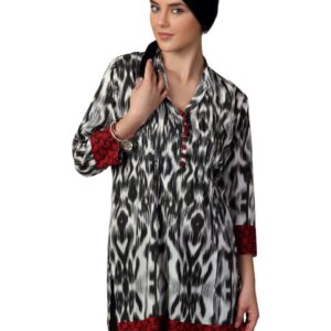 Shree Women Black and White Printed Kurta