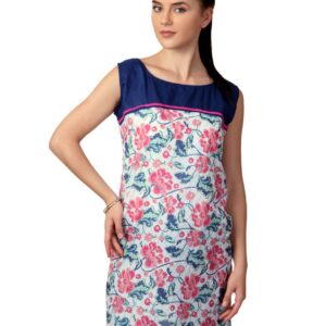 Shree Women Blue and White Printed Kurta