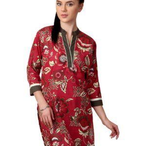 Shree Women Red Printed Kurta