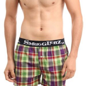 Smugglerz Men Multi Coloured Check Boxers