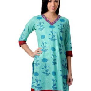 Sushilas Women Printed Green Kurta