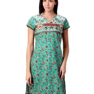 Sushilas Women Printed Green Kurta