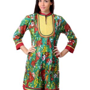 Sushilas Women Printed Green Kurta