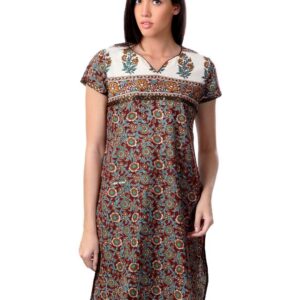 Sushilas Women Printed Maroon Kurta